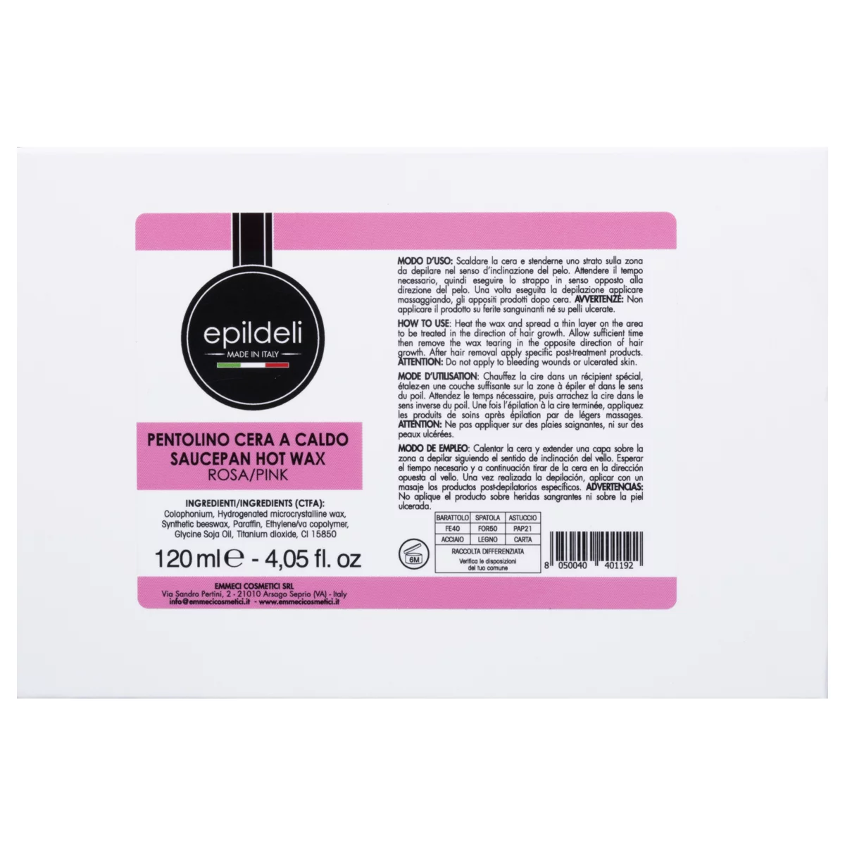 Vosak za toplu depilaciju EMMECI Epildeli Pink 120ml - Image 2
