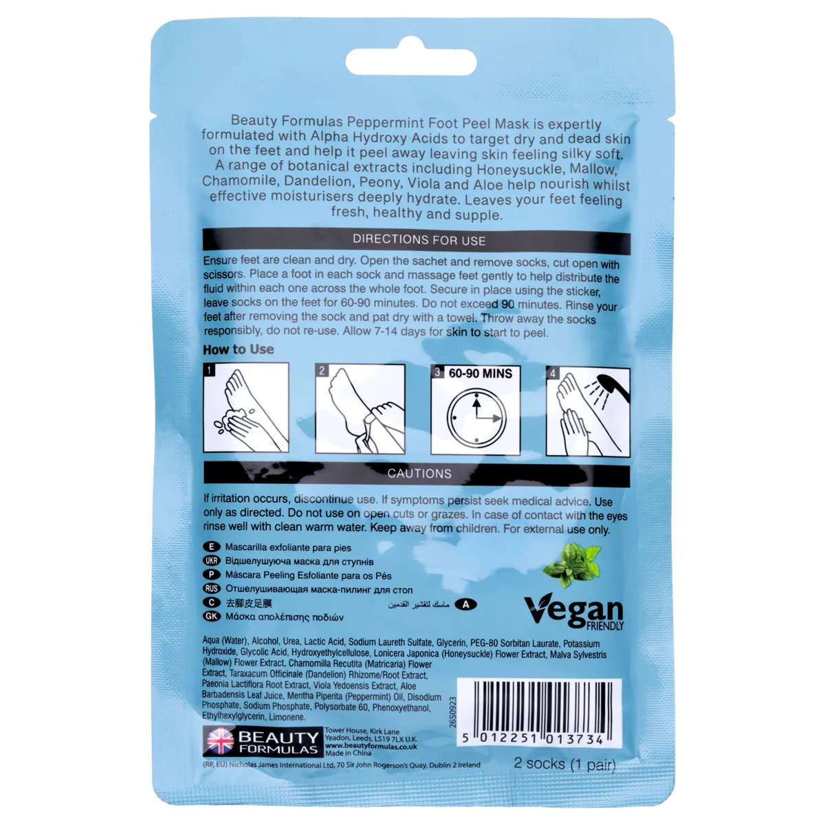 Pedikir čarape za eksfolijaciju stopala - pepermint 2/1 - Image 2