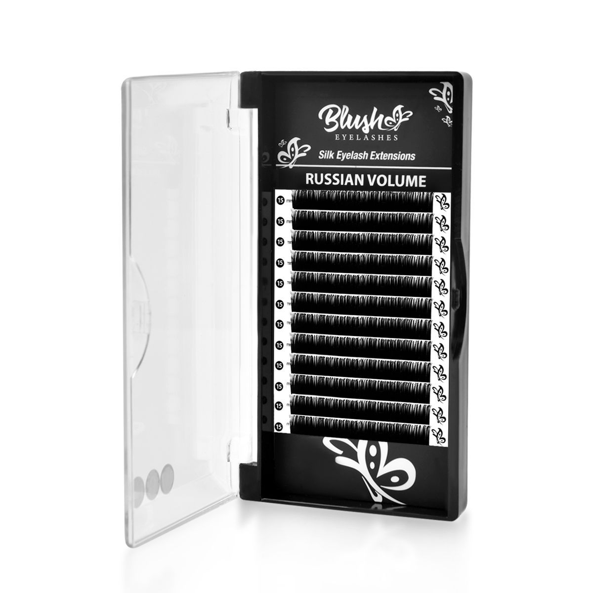 Svilene trepavice za ruski volumen BLUSH D-kriva 15mm - Image 3