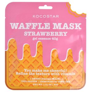 Korejska sheet maska za negu kože lica KOCOSTAR Waffle Strawberry 40g