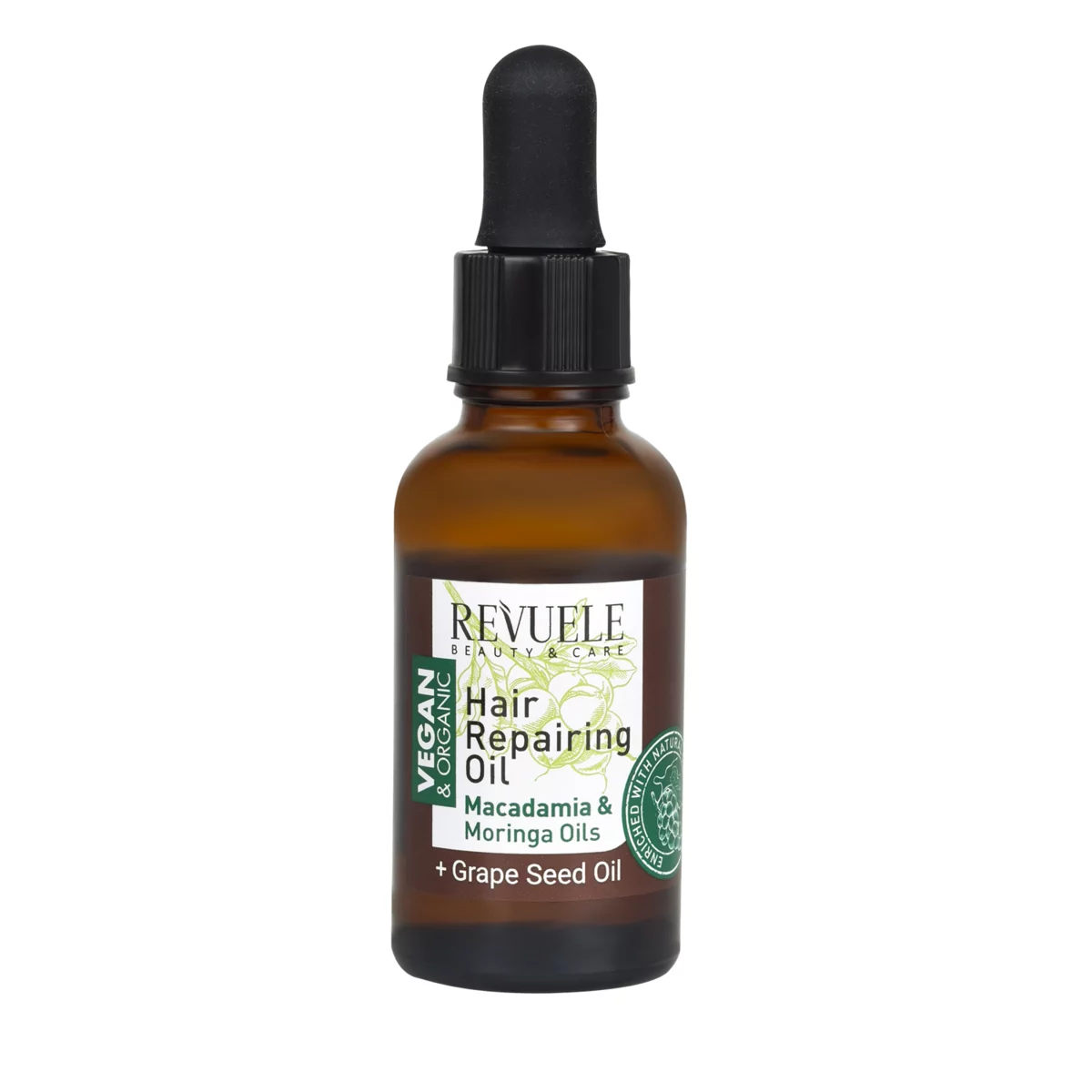 Hranljivo ulje za suvu i oštećenu kosu REVUELE Macadamia & Moringa Oils